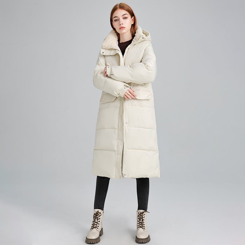 Women's Cotton-padded Long Over-the-knee Loose Thick Cotton Coat