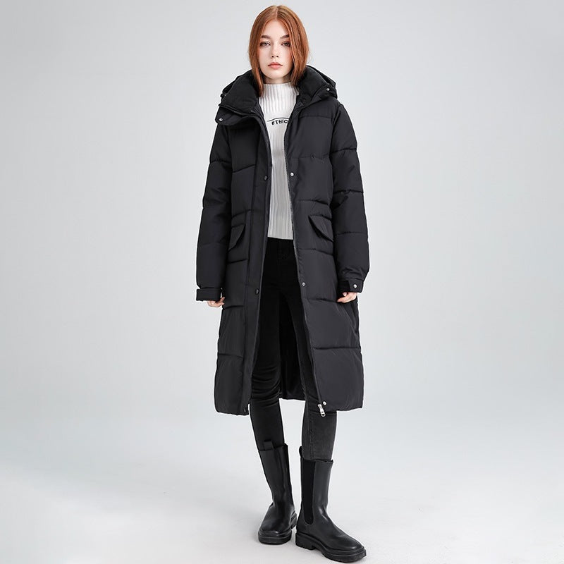 Women's Cotton-padded Long Over-the-knee Loose Thick Cotton Coat