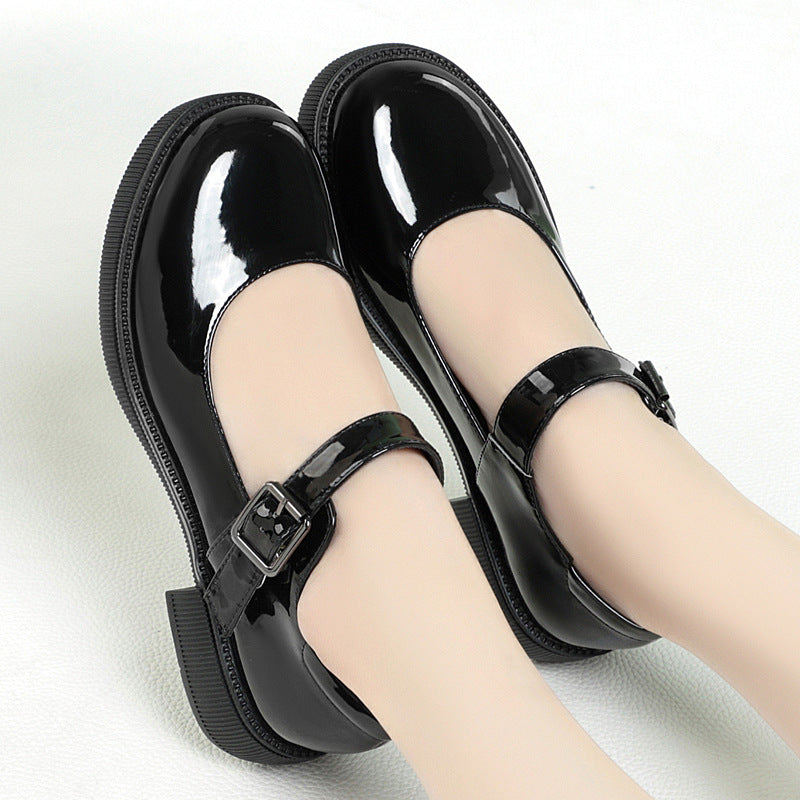 Round Head Fashion Soft Leather Comfortable Breathable Trendy