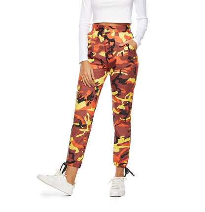 Orange Camouflage  Lila Rosa  Pantalon Femme