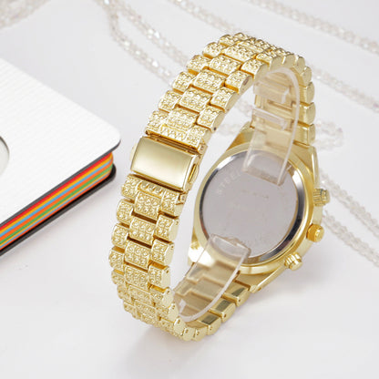 Crystal Quartz  Watch Fashion Stainless Steel Geneva  Hombre Montre Femme Sport Watches
