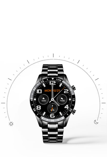 Waasserdicht Smartwatch mat Bluetooth mat Blutdrock an Häerzfrequenz
