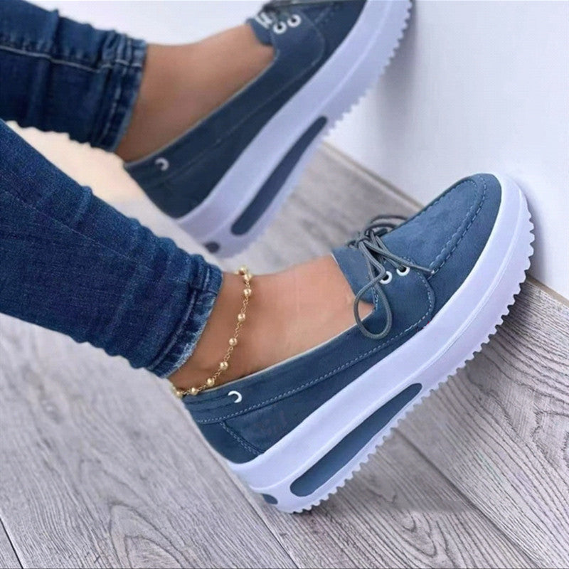 Chaussure plates à lacets pour femme