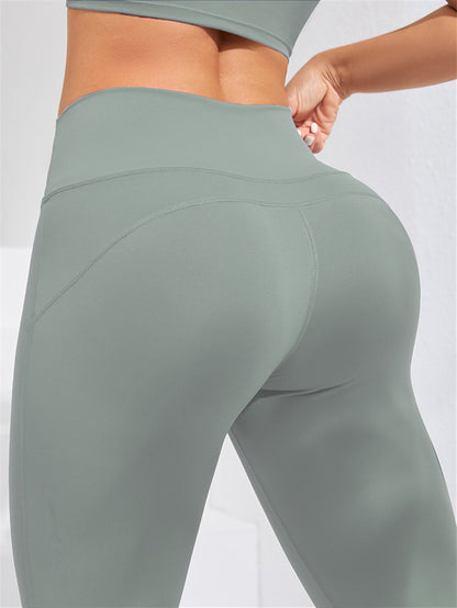 Héich-Taille Yoga-Box, eenheetlech Faarf