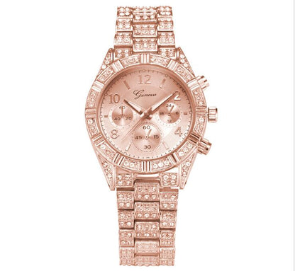 Crystal Quartz  Watch Fashion Stainless Steel Geneva  Hombre Montre Femme Sport Watches