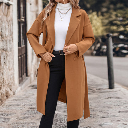 Lace-up Extended Solid  Coat