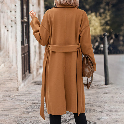 Lace-up Extended Solid  Coat
