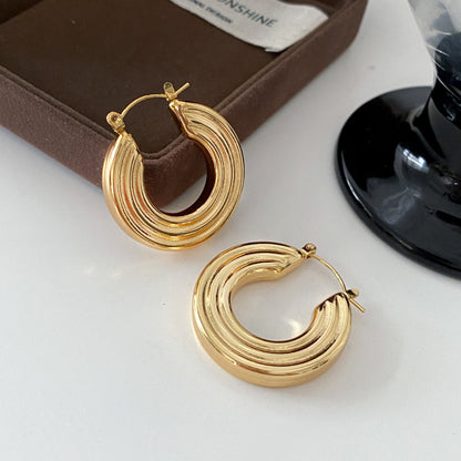 Boucles d'oreilles rondes en acier titane