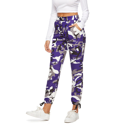 Orange Camouflage  Lila Rosa  Pantalon Femme