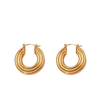 Boucles d'oreilles rondes en acier titane