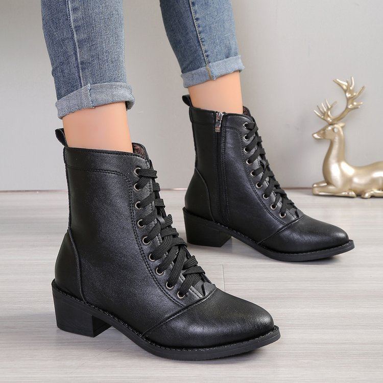 British Style Casual Trend  Zipper Fashion  Boots