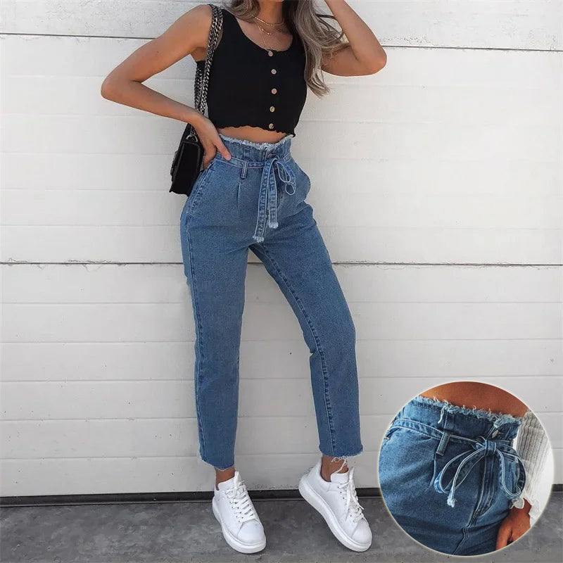 jeans crayon taille haute