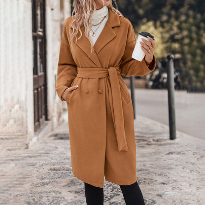 Lace-up Extended Solid  Coat