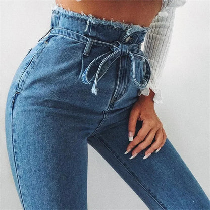 jeans crayon taille haute