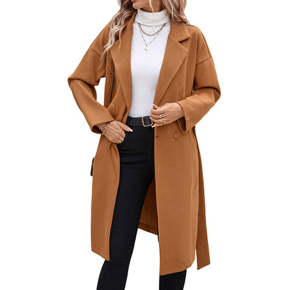 Lace-up Extended Solid  Coat