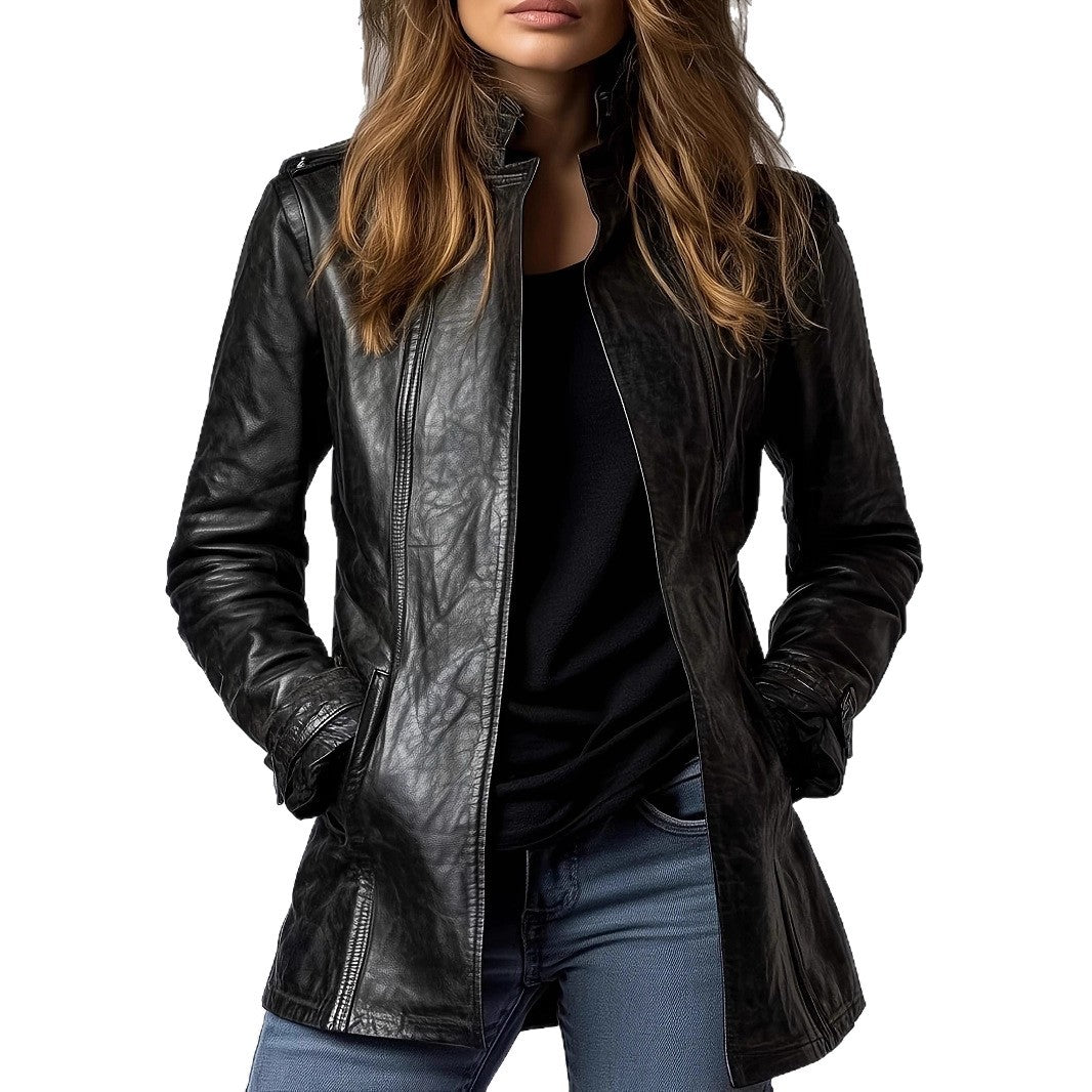 Stand  Long Sleeve  FashionJacket Coat