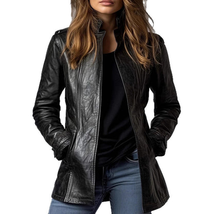 Stand  Long Sleeve  FashionJacket Coat