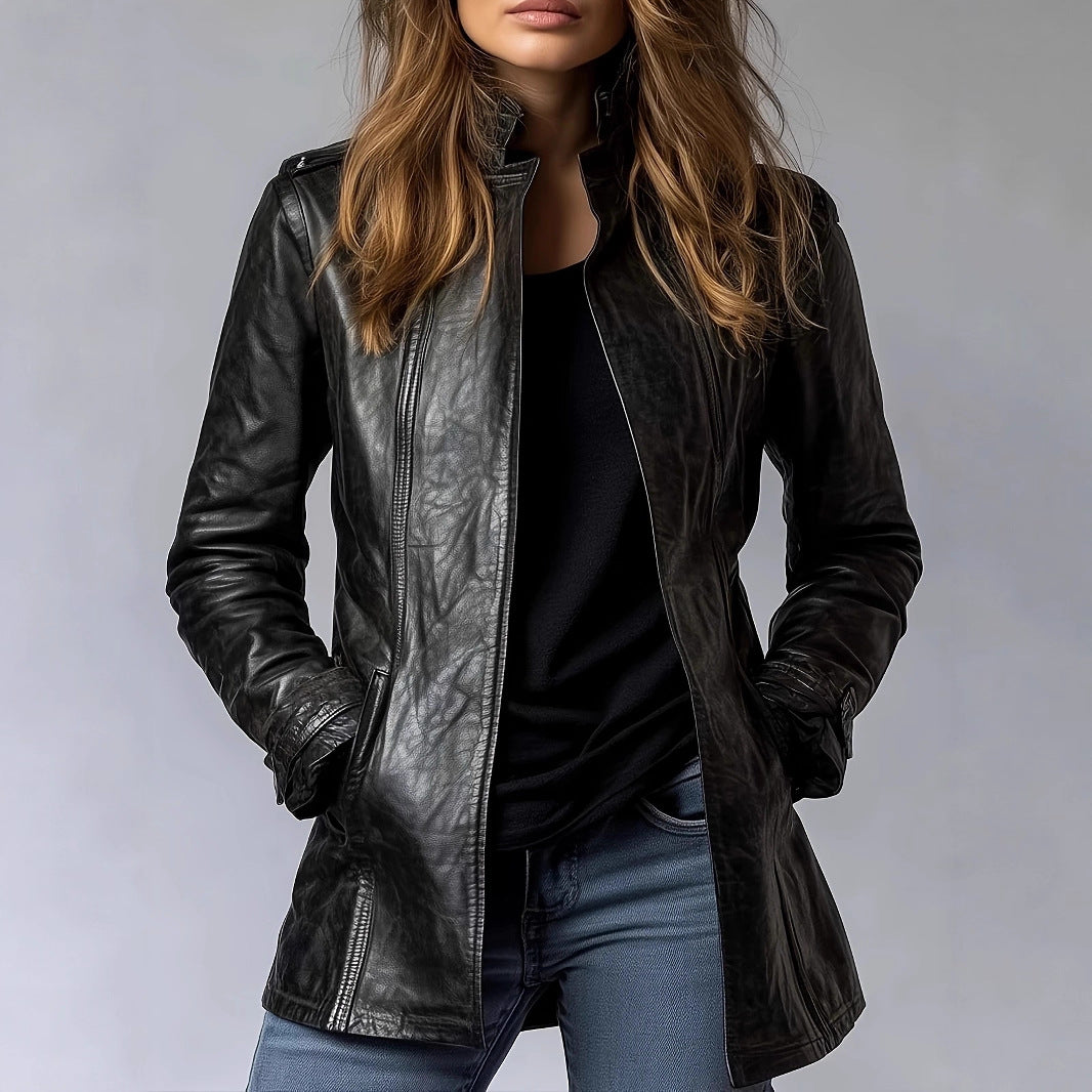 Stand  Long Sleeve  FashionJacket Coat