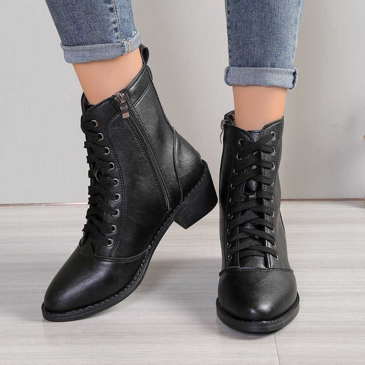 British Style Casual Trend  Zipper Fashion  Boots