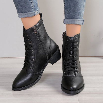 British Style Casual Trend  Zipper Fashion  Boots