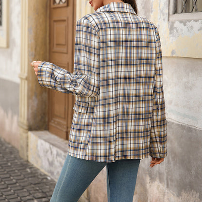 Style Fashion Suit Plaid Coat
